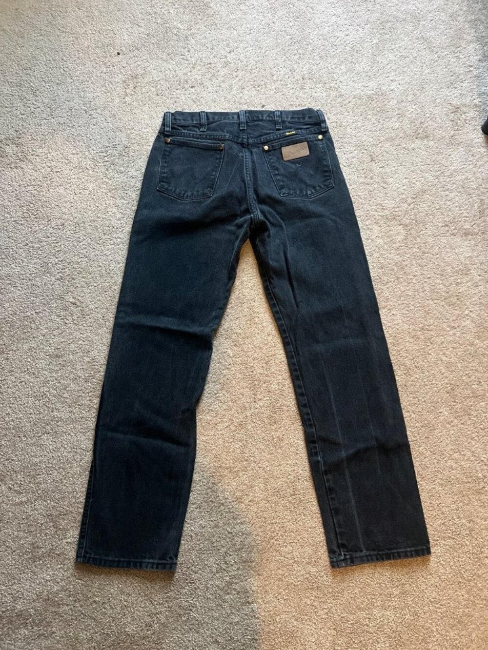 Wrangler Retro Men’s Black Denim Straight Leg Jeans Size 31x32